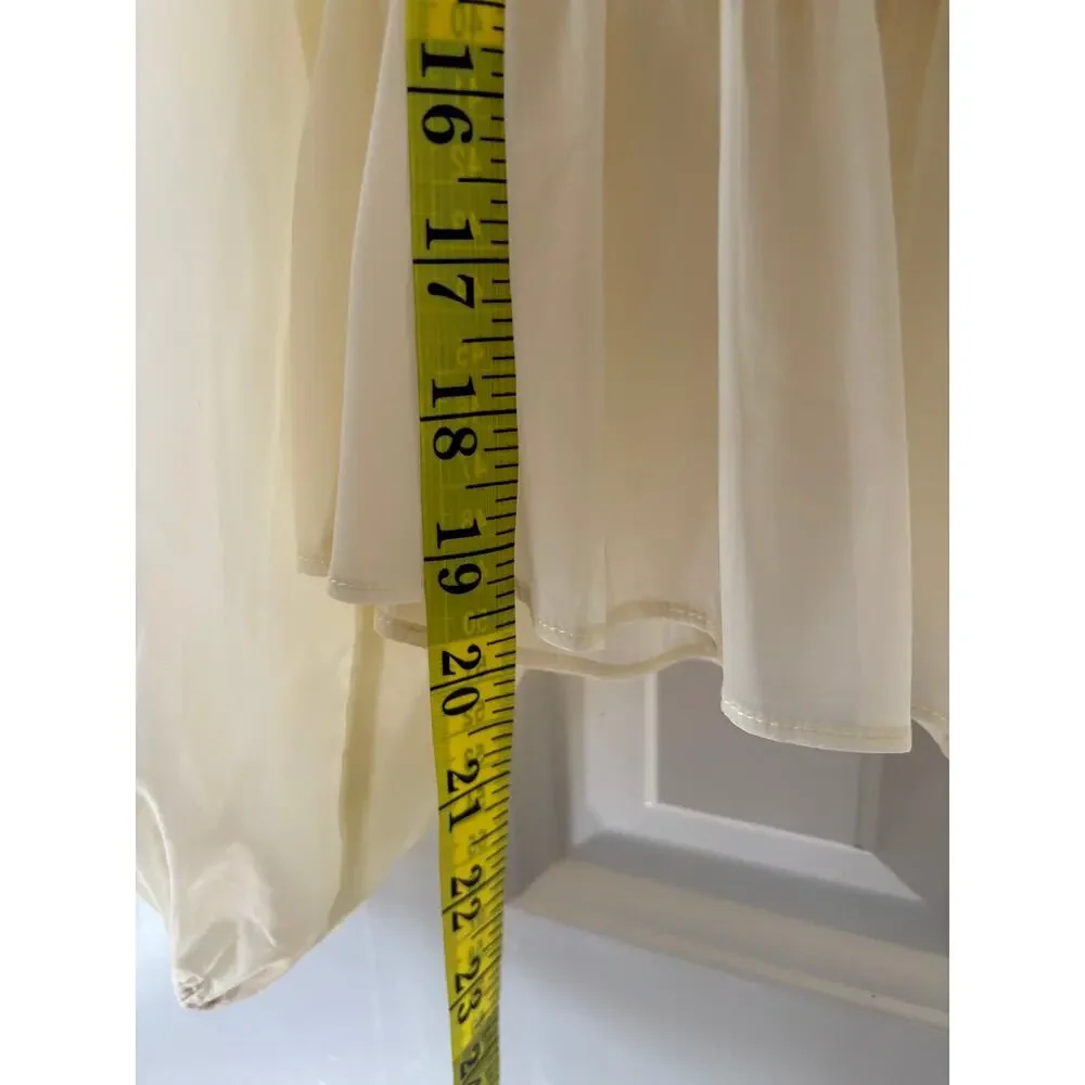 ASTR The Label Lemon Yellow Sheer Peplum Blouse S